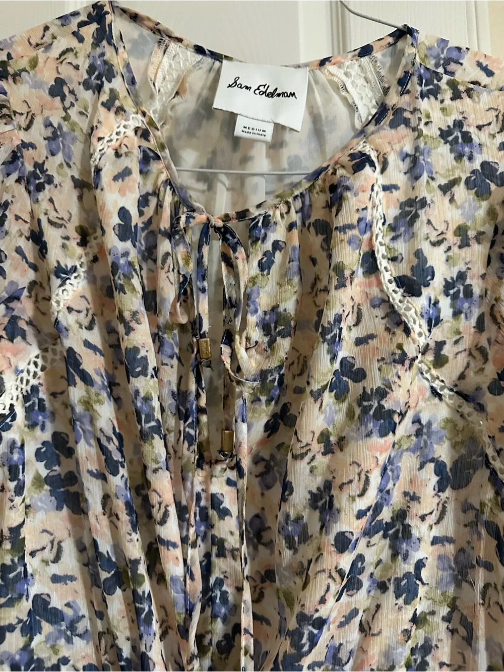 Sam Edelman Blue Floral Drawstring Waist Dress CSEW0542